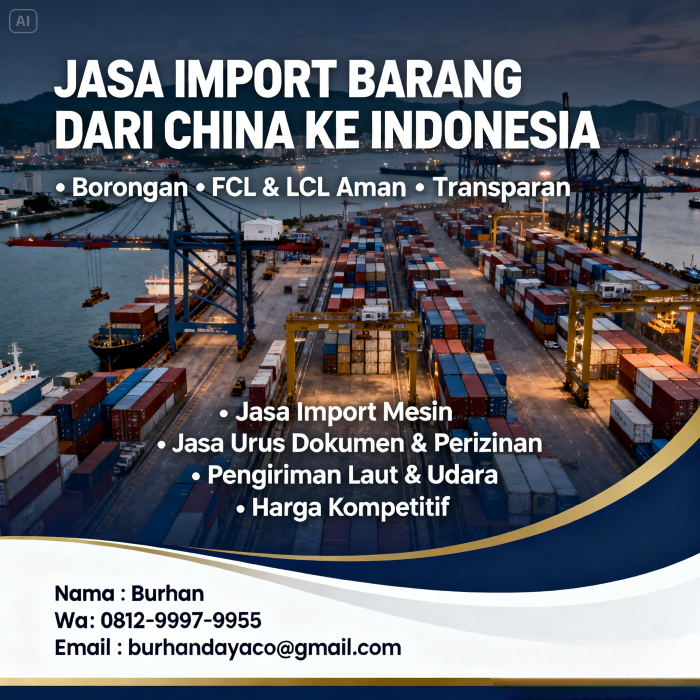 Jasa import barang dari china ke jakarta