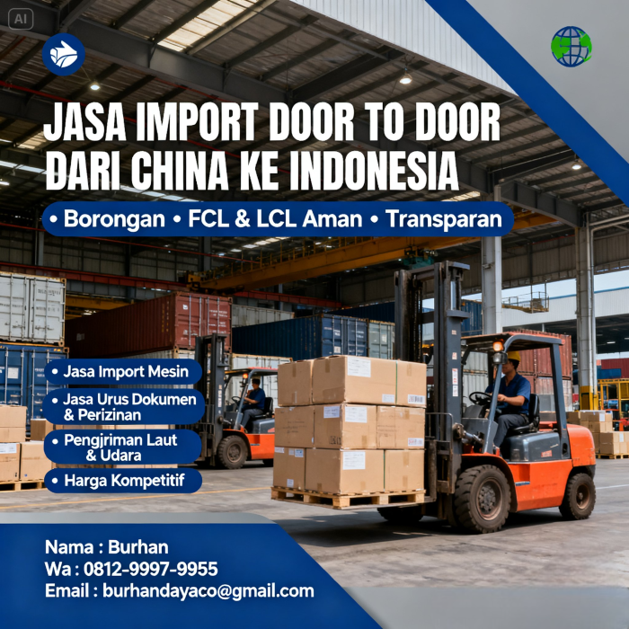 Jasa import door to door dari china ke indonesia