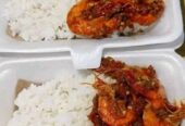 Nasi ikan bumbu dan lainnya