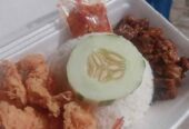 Nasi ikan bumbu dan lainnya