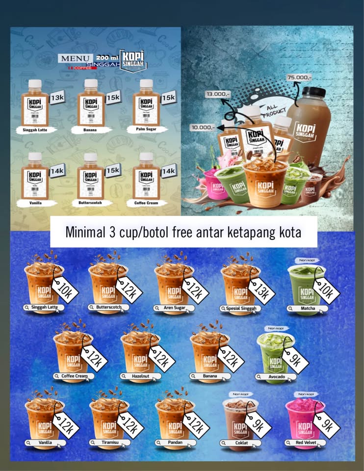 Menerima Pemesanan Es Kopi Botolan 200 ml, Cup & Literan‼️