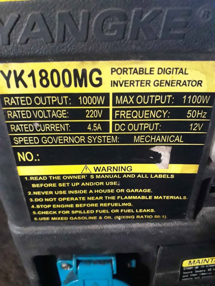 Jual genset mini yangke yk1800mg 2tak