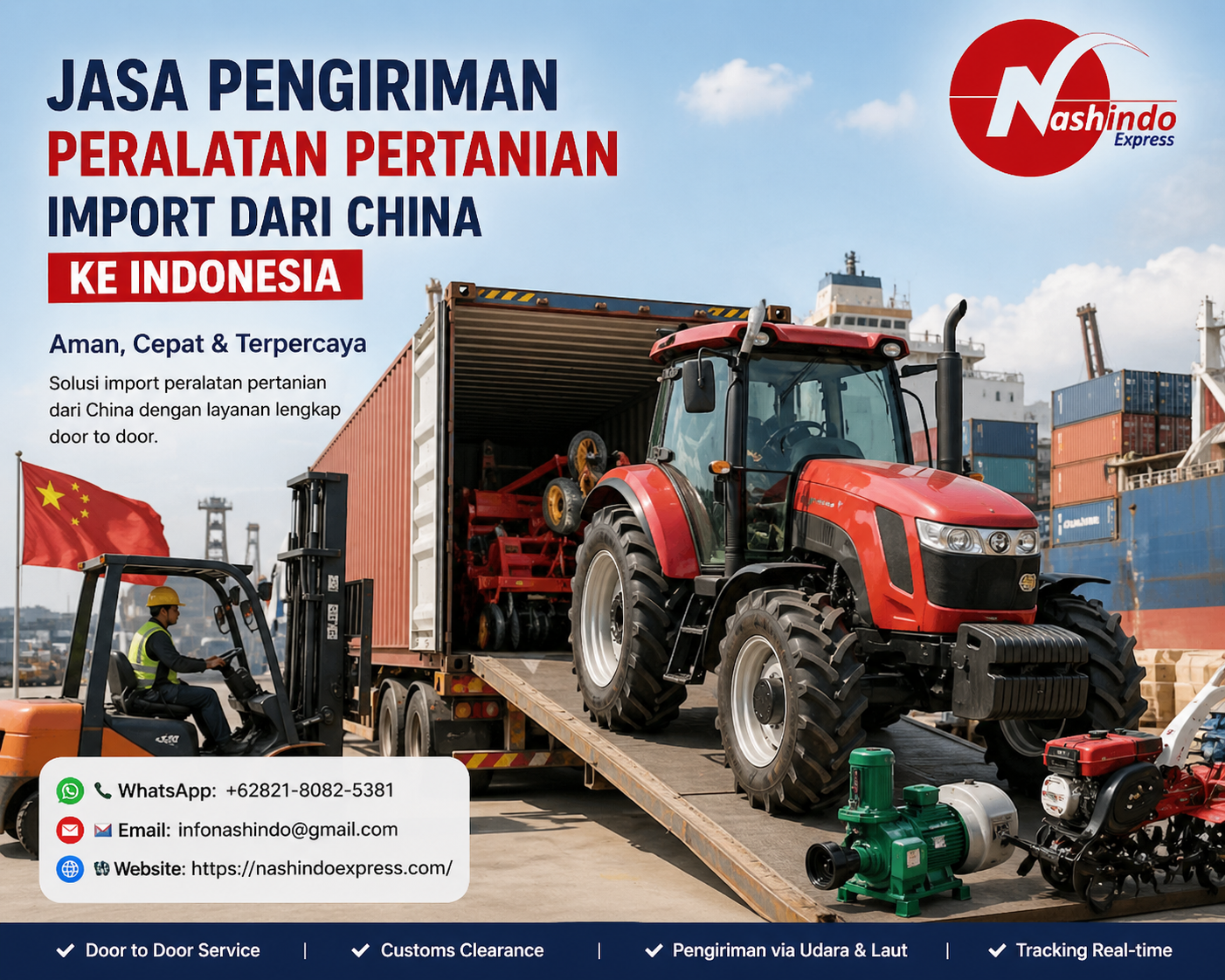 Jasa Pengiriman Peralatan Pertanian Import dari China ke Indonesia