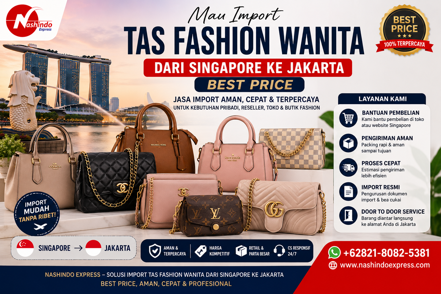 Mau Import Tas Fashion Wanita dari Singapore ke Jakarta?