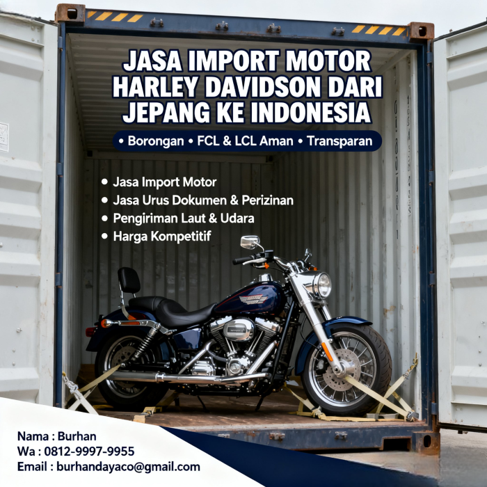 Jasa import motor harley davidson dari jepang ke indonesia
