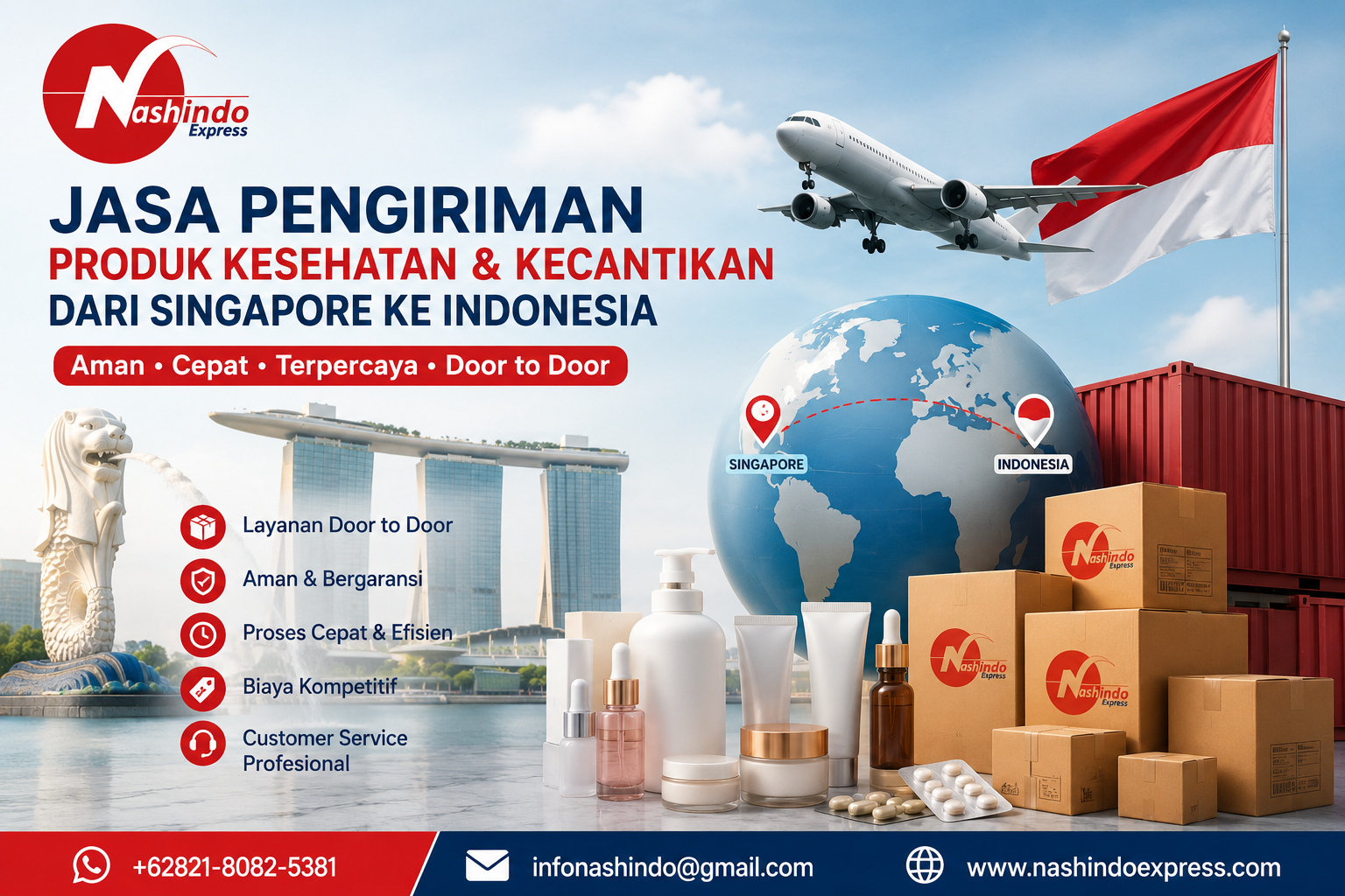 Jasa Pengiriman Produk Kesehatan & Kecantikan dari Singapore ke Indonesia