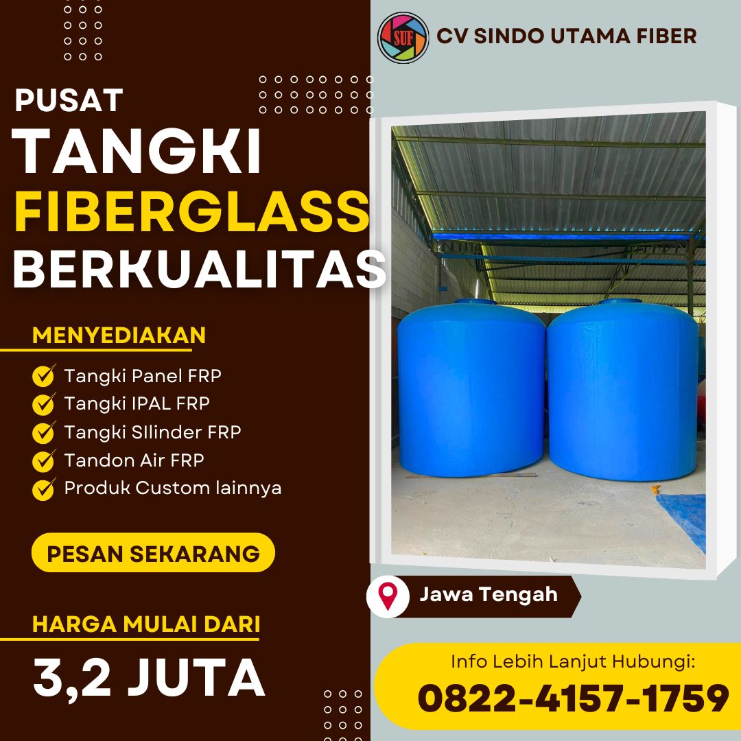 Tandon Air Fiberglass 1000–5000 Liter Harga Pabrik Siap Kirim- Banjarnegara Jateng