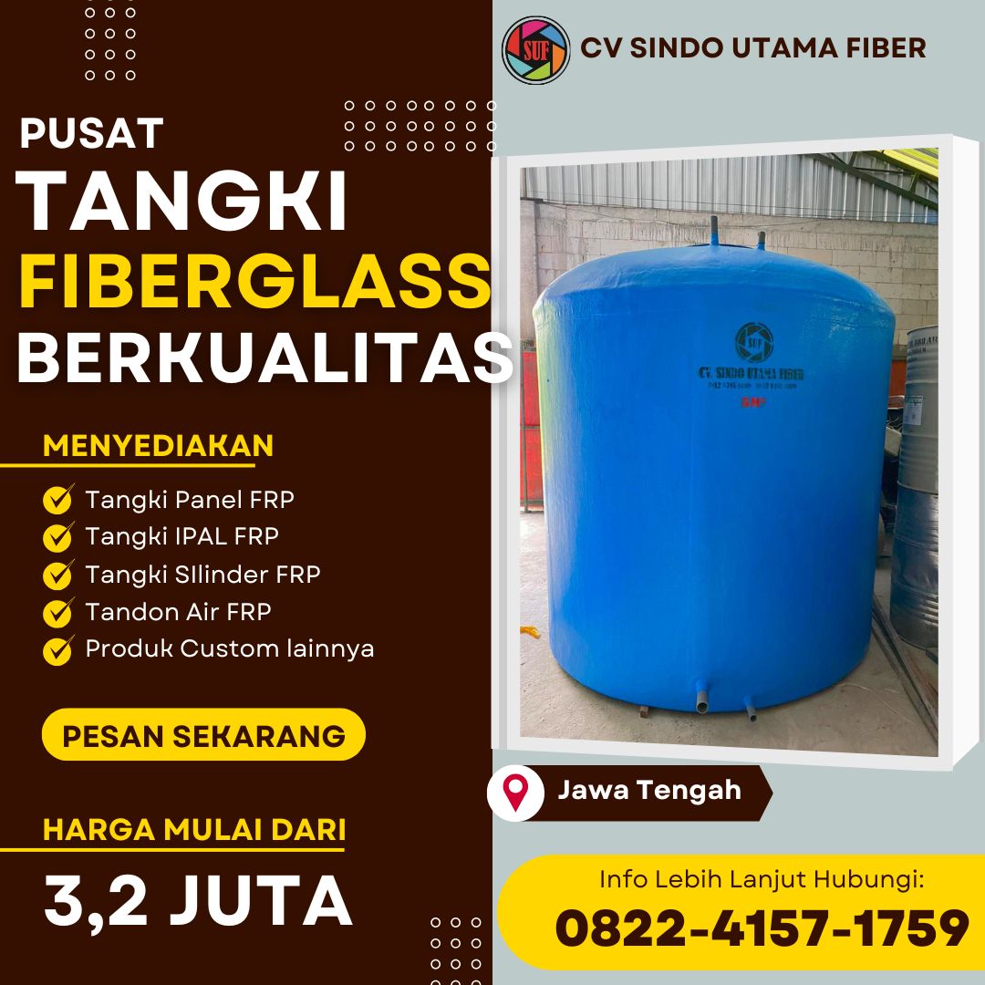Tandon Air Fiberglass 1000–5000 Liter Harga Pabrik Siap Kirim- Batang Jateng
