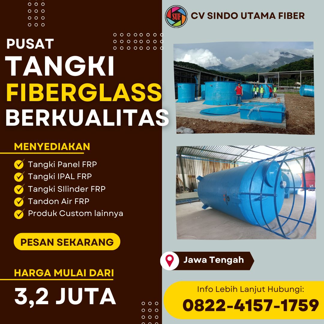 Tandon Air Fiberglass 1000–5000 Liter Harga Pabrik Siap Kirim- Banyumas Jateng