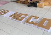 Huruf timbul akrilik non lampu