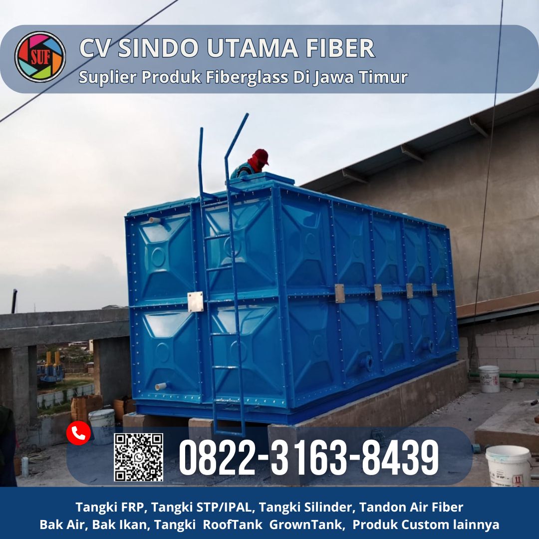 Tangki Fiberglass Dan Roof Tank FRP Untuk Gedung Bertingkat Di Madiun