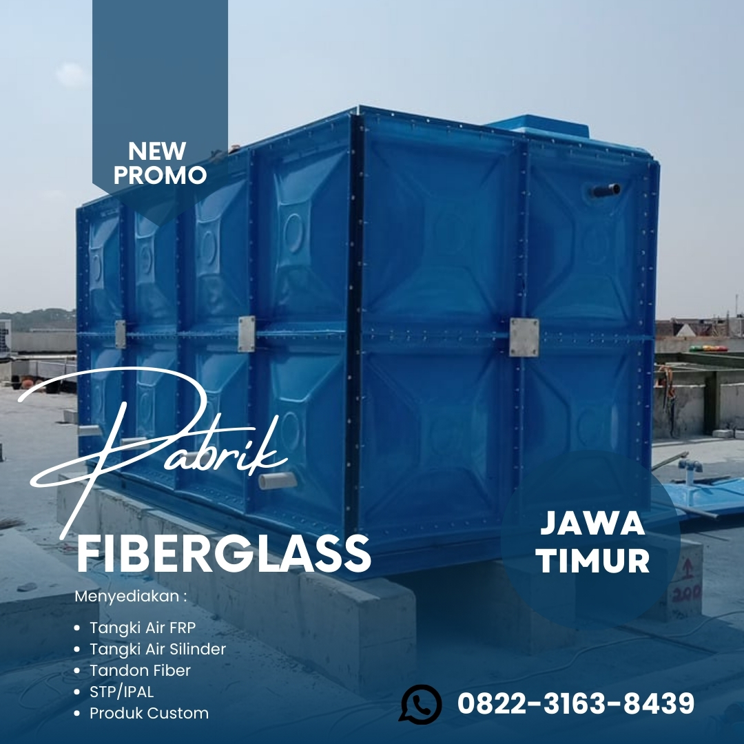 Tangki Panel FRP Dan Ground Tank Fiberglass Kapasitas 50.000 L Di Surabaya