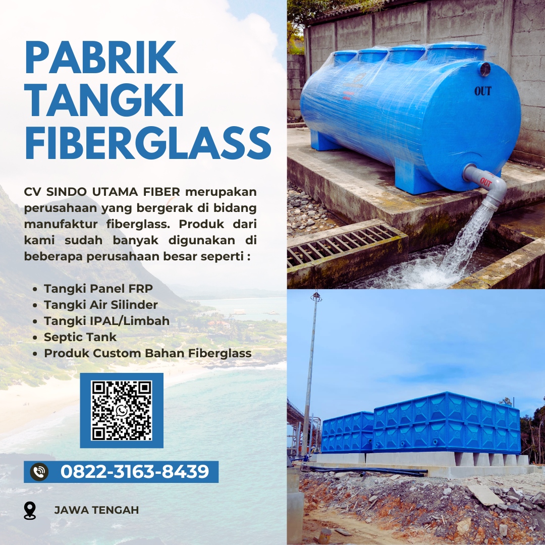 Pabrik Tangki Panel FRP, Tangki Fiberglass Dan Roof Tank Fiber Di Magelang