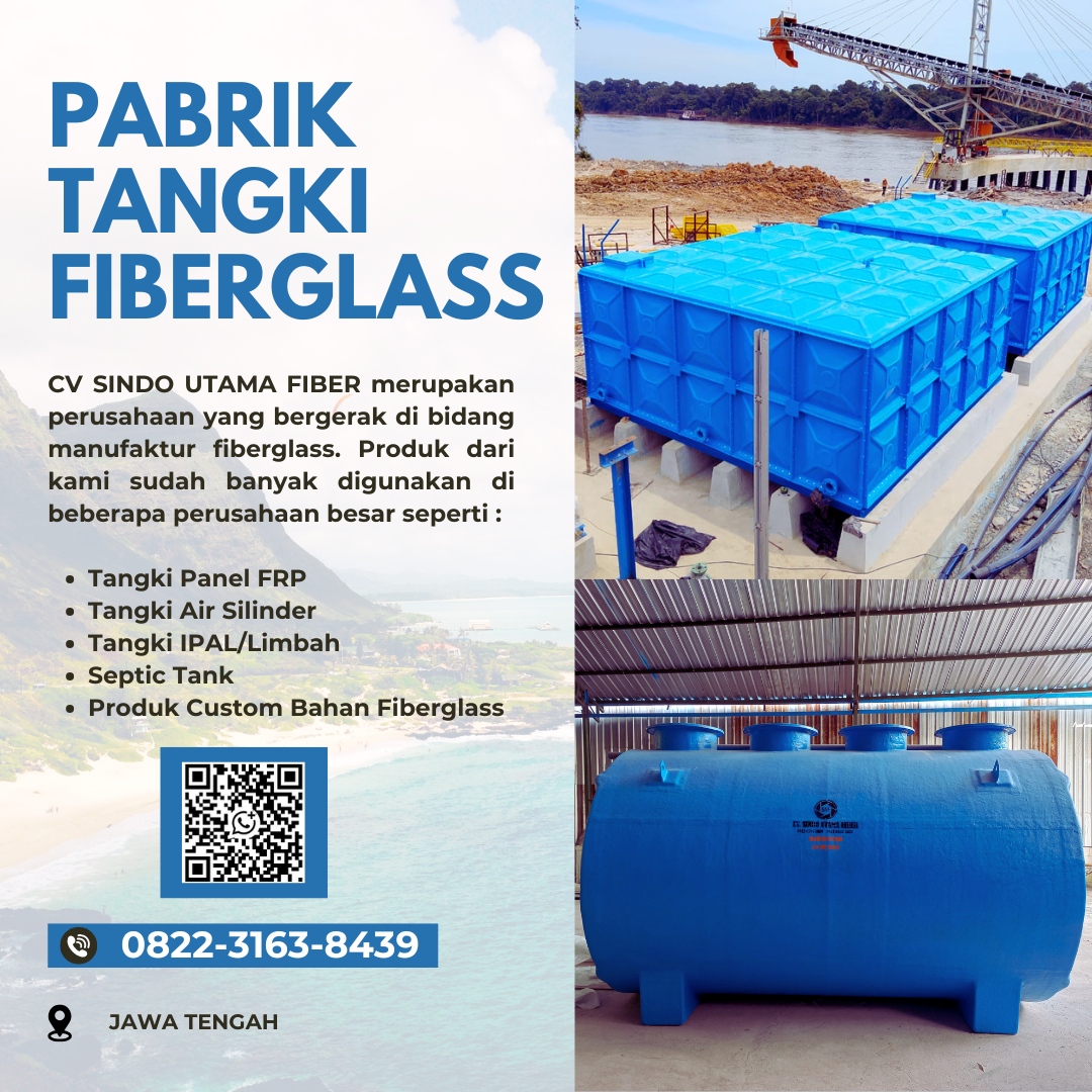 Pabrik Tangki Panel FRP, Tangki Fiberglass Dan Roof Tank Fiber Di Magelang
