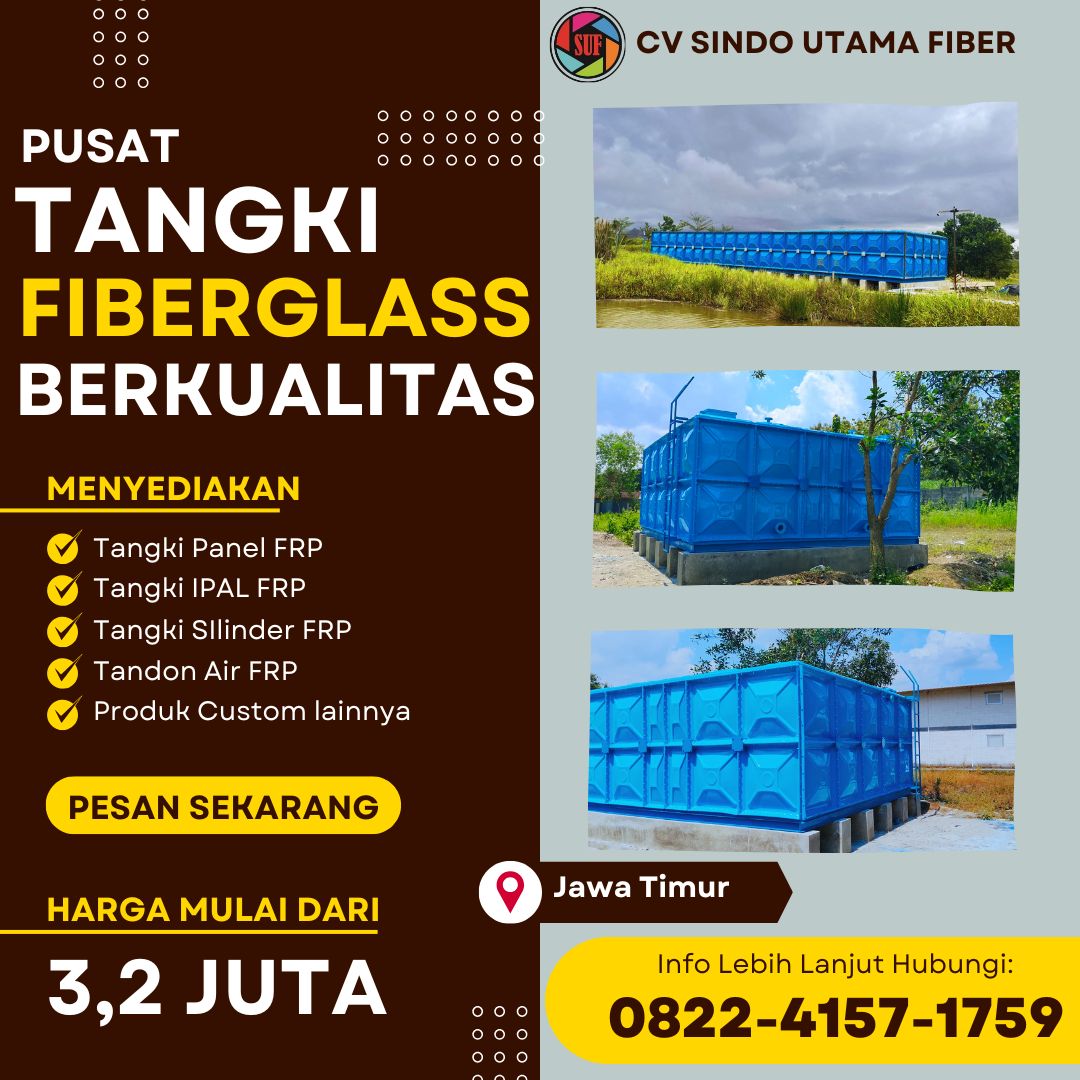 Tangki FRP Harga Pabrik Langsung Produsen- Surabaya Jatim