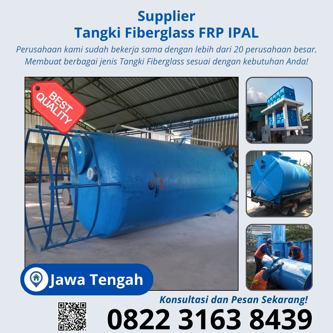 Tangki Silinder Fiberglass dan Tandon Fiber Silinder Untuk Area Kendal
