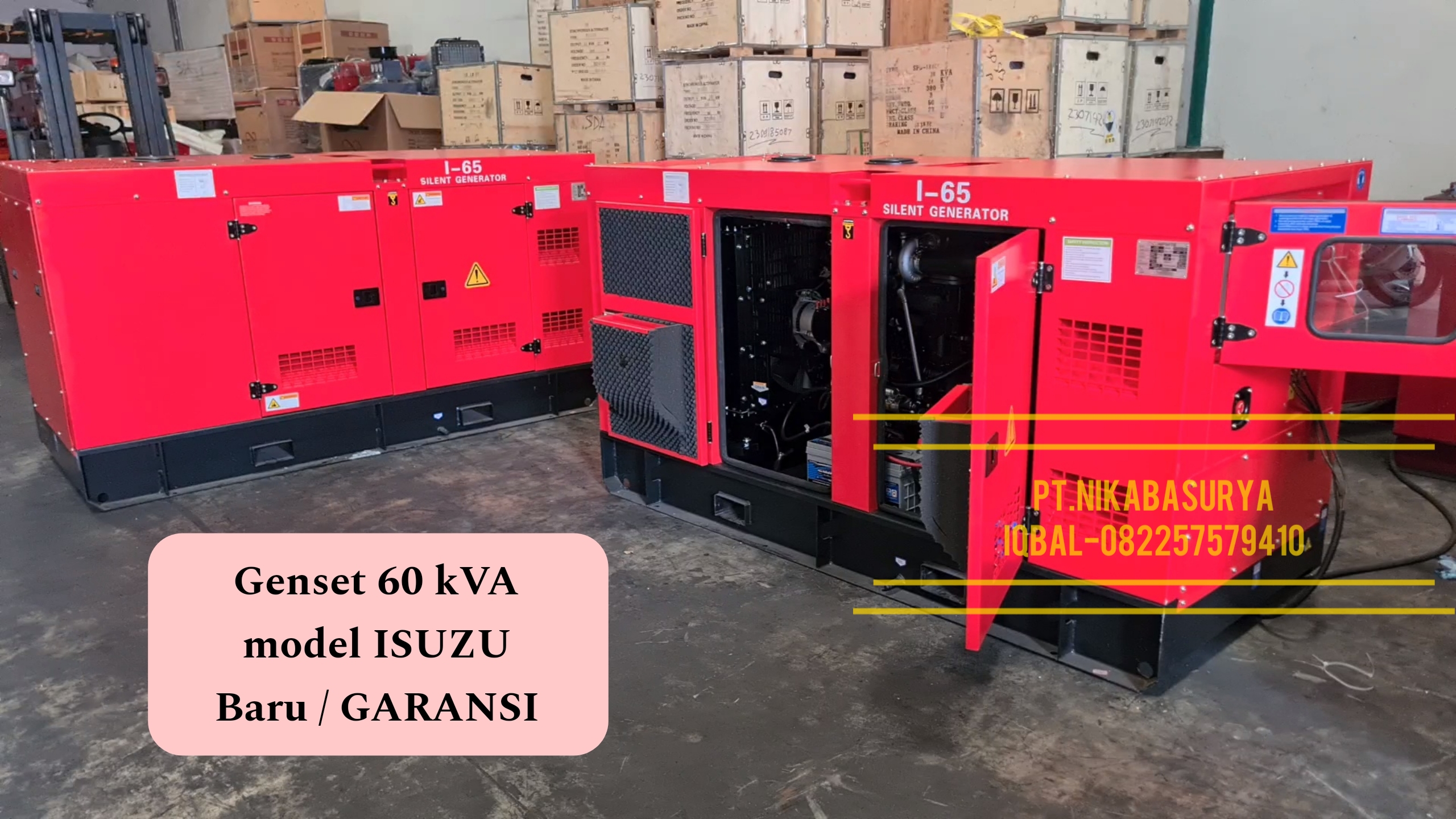 Genset 60 kVA Isuzu model Silent Baru
