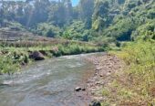 Tanah murah langsung berdampingan sungai, akses bisa untuk lewat mobil
