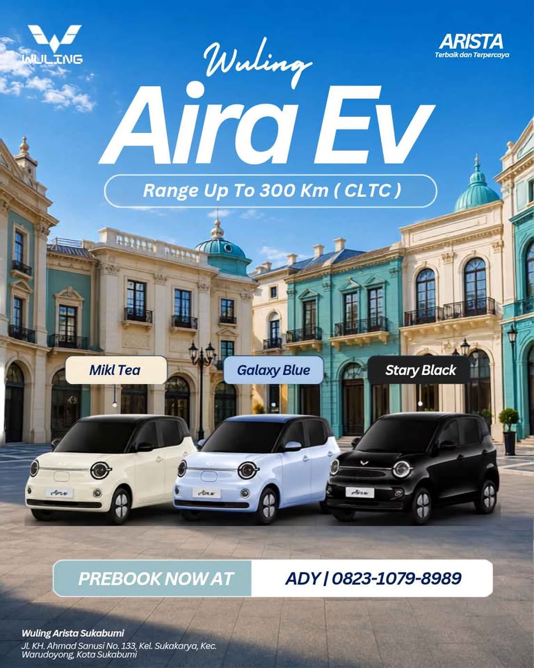 ⚡ WULING AIRA EV – Mobil Listrik 4 Pintu Modern! ⚡