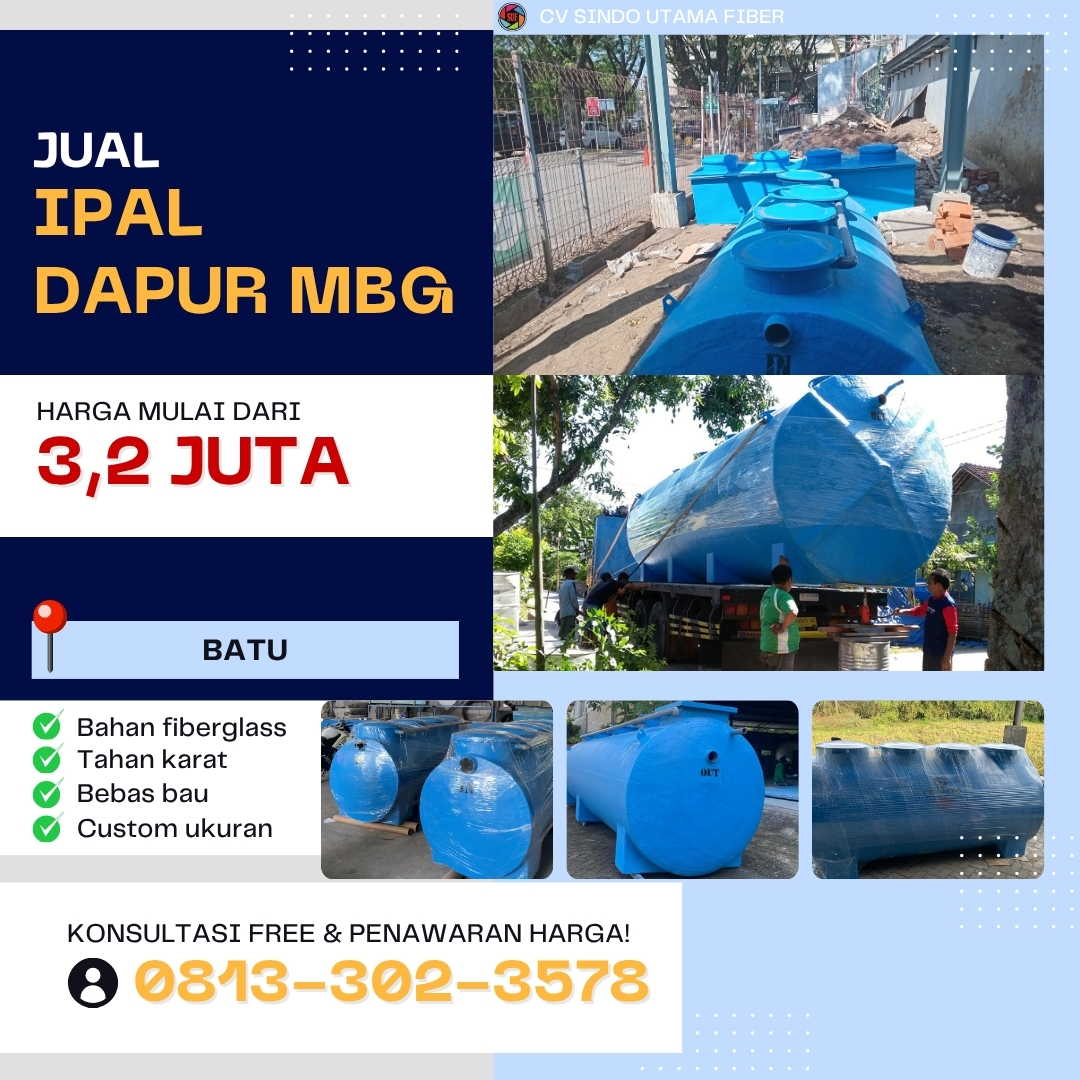 Sentra Tangki IPAL MBG 3000L Awet Tahan Lama Batu