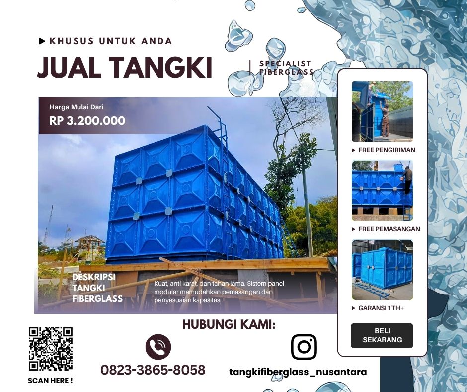Sedia Tangki Panel FIberglass, Tangki Limbah Fiberglass, Tangki IPAL, Tangki Reservoir Fiber Siap Kirim di Semarang dan seluruh Jawa Tengah