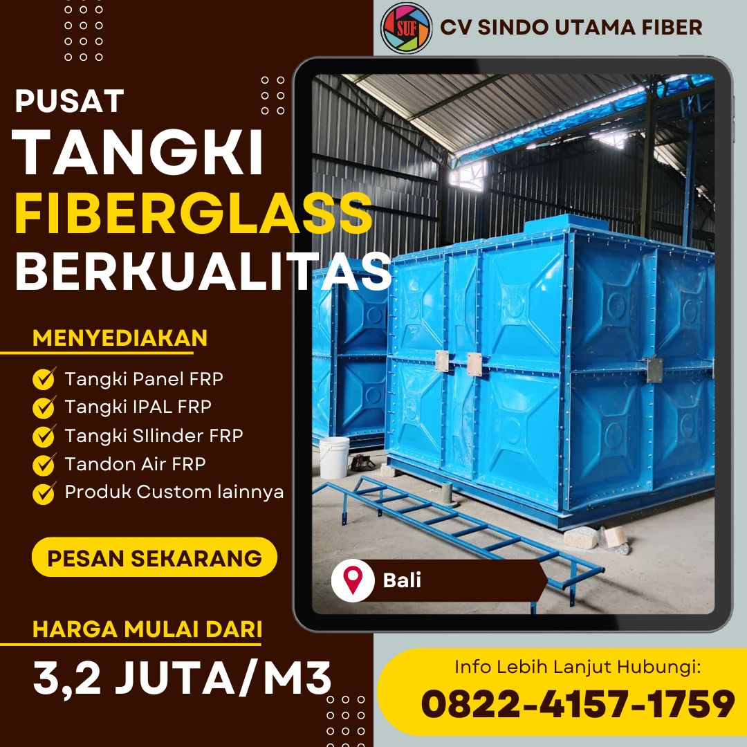 Pusat Tangki Fiberglass FRP Kotak Untuk Air Bersih – Badung Bali