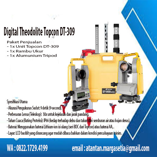 TOPCON – Jual Theodolite Digital Topcon DT-305L dan DT-309