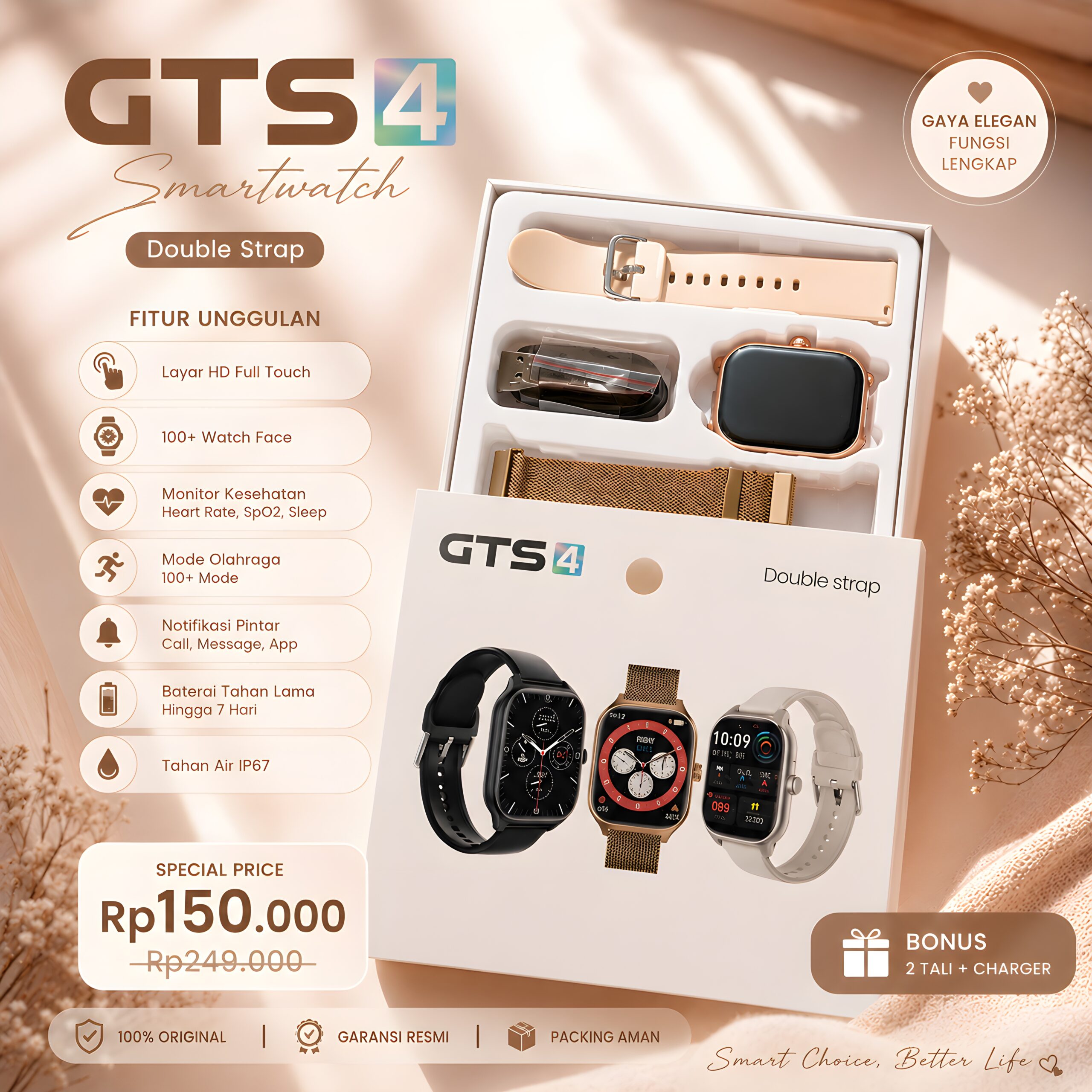 Smart Watch GTS4 Double Strap