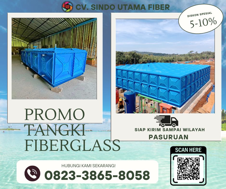 Specialist Tangki Air FIberglass Berkualitas dan Tangki Limbah IPAL STP Bergaransi Full Servise di Pasuruan