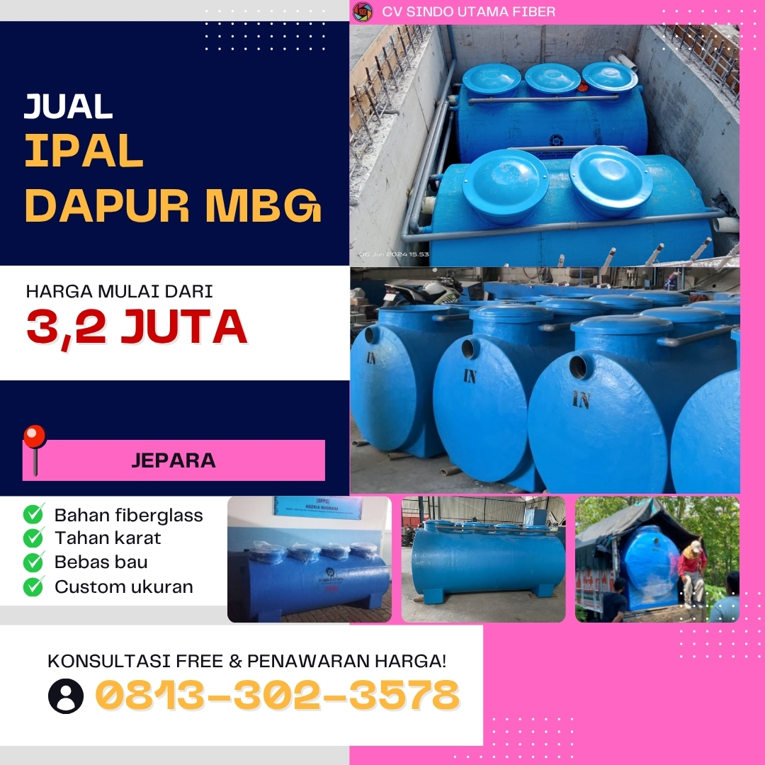 Supplier Tangki IPAL Standar Pabrik di Jepara