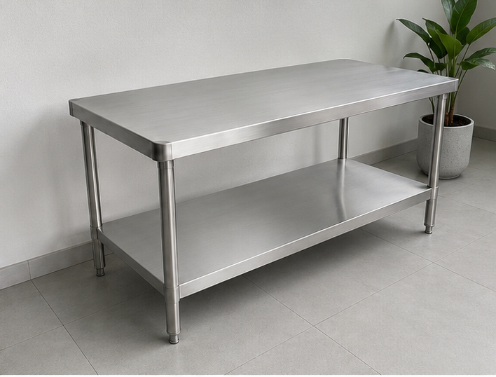 Meja 2 Susun Stainless Steel