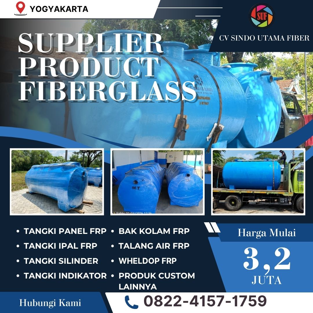 Tangki Fiberglass Custom Semua Kapasitas – Kulon Progo DIY TELP/WA