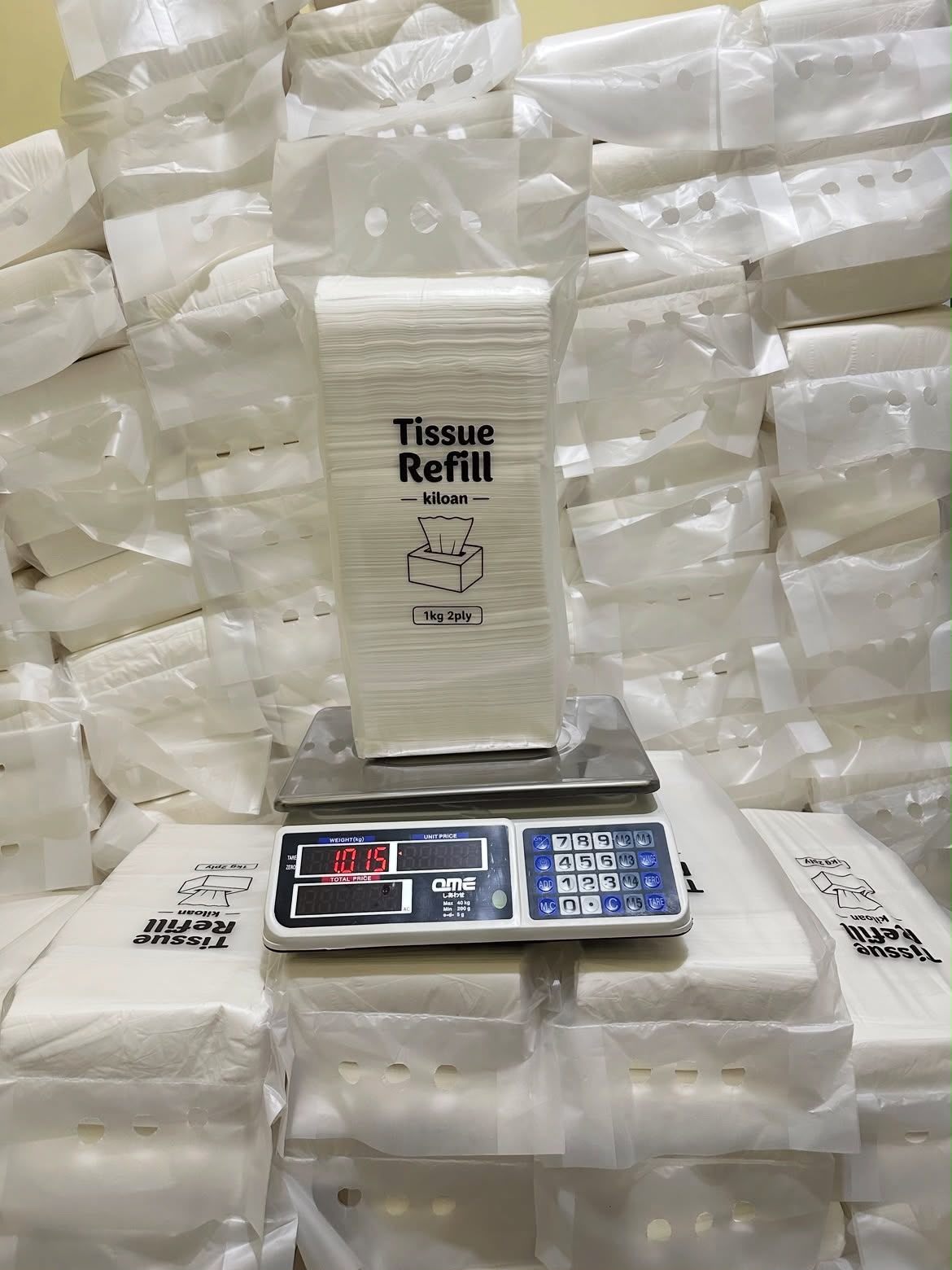 Tisue Refil 1kg 2000 sheets 2 ply dari brand Al***art