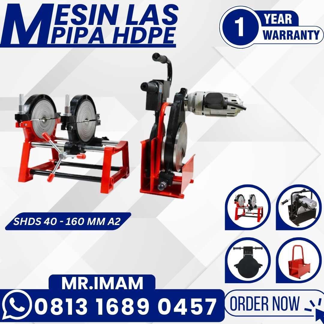 Mesin Las Pipa HDPE Manual 6″Inch OD 160mm 2 Clamp – Alat Penyambung Pipa HDPE
