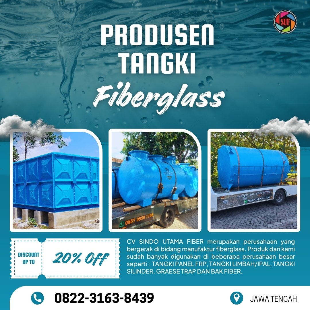 Jual Tangki Panel FRP, Roof Tank Dan Tangki STP/IPAL Bergaransi Pabrik 10 Tahun Di Brebes