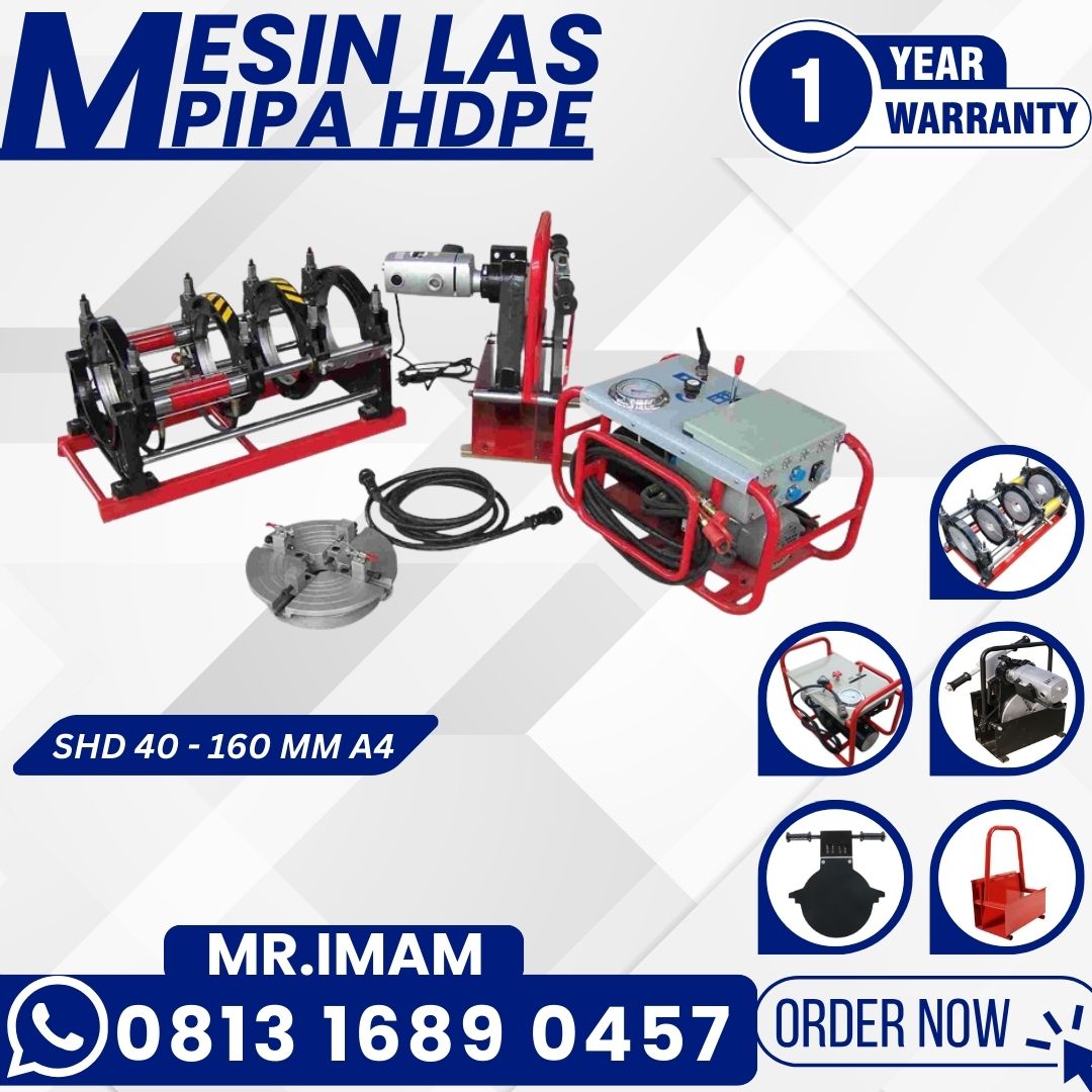 Mesin Las Pipa Hdpe 6″Inch Atau 40mm – 160mm Tipe Hydraulic