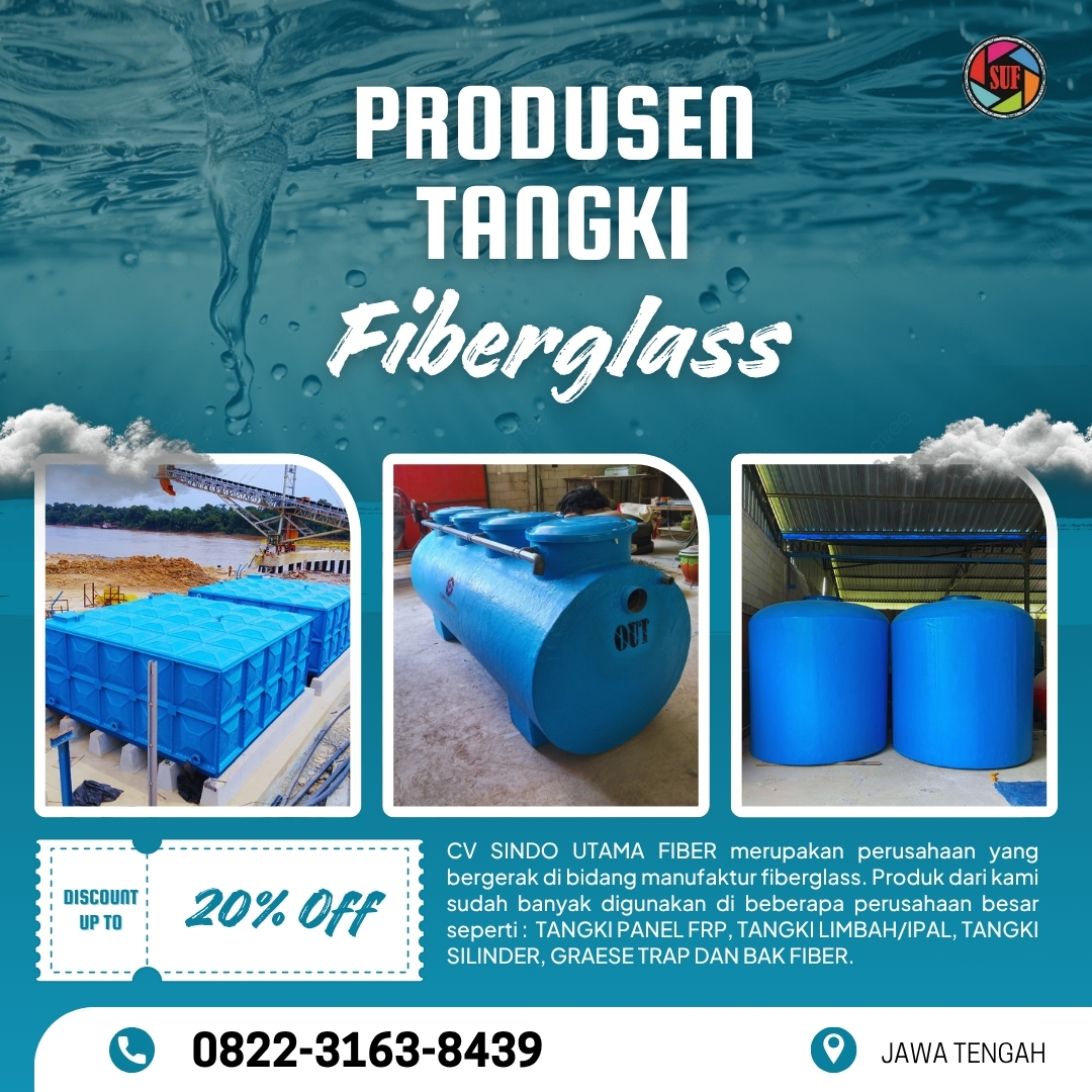 Jual Tangki Panel FRP, Roof Tank Dan Tangki STP/IPAL Bergaransi Pabrik 10 Tahun Di Brebes