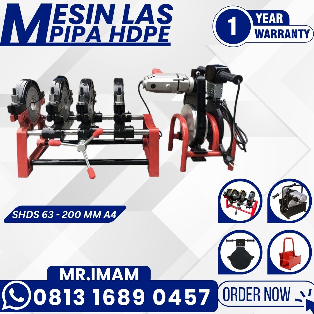 MESIN LAS PIPA HDPE MANUAL 8″INCH 200 MM SHDS Y 4 CLAMPS