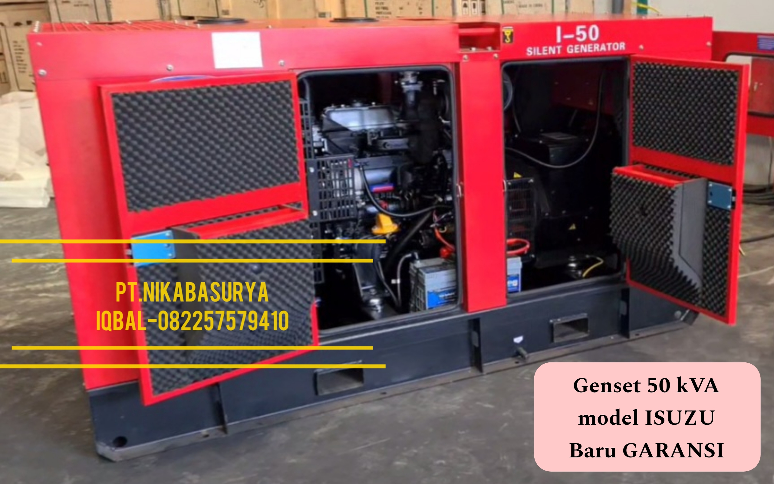 Genset 50 kVA Isuzu model Silent Baru
