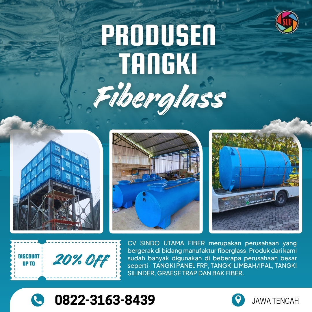 Jual Tangki Panel FRP, Roof Tank Dan Tangki STP/IPAL Bergaransi Pabrik 10 Tahun Di Brebes