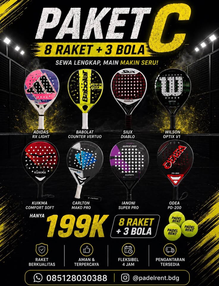 🎾 MAU MAIN PADEL TAPI BELUM PUNYA RAKET? SEWA AJA! 🎾