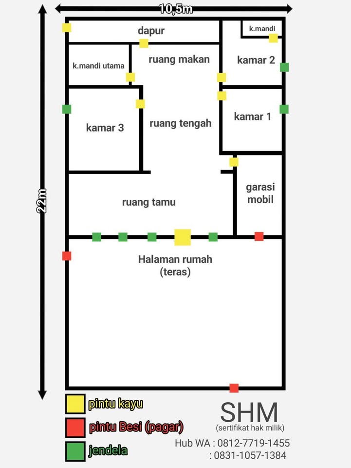 Di jual Rumah pribadi Ukuran Total luas tanah 230m²