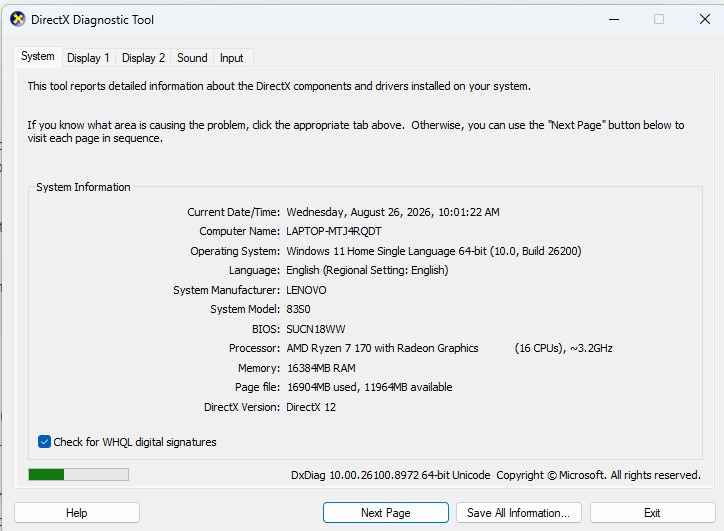 LENOVO LOQ 15 RYZEN 7 170