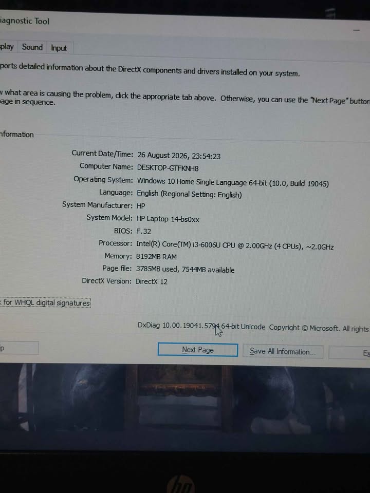 Laptop hp 14 intel core i3 gen 6 ram 8gb