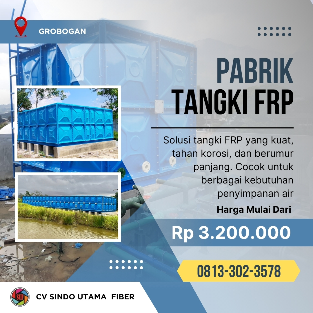 Langsung Pabrik Tangki FRP Panel 500 m3 Harga Bersahabat Grobogan