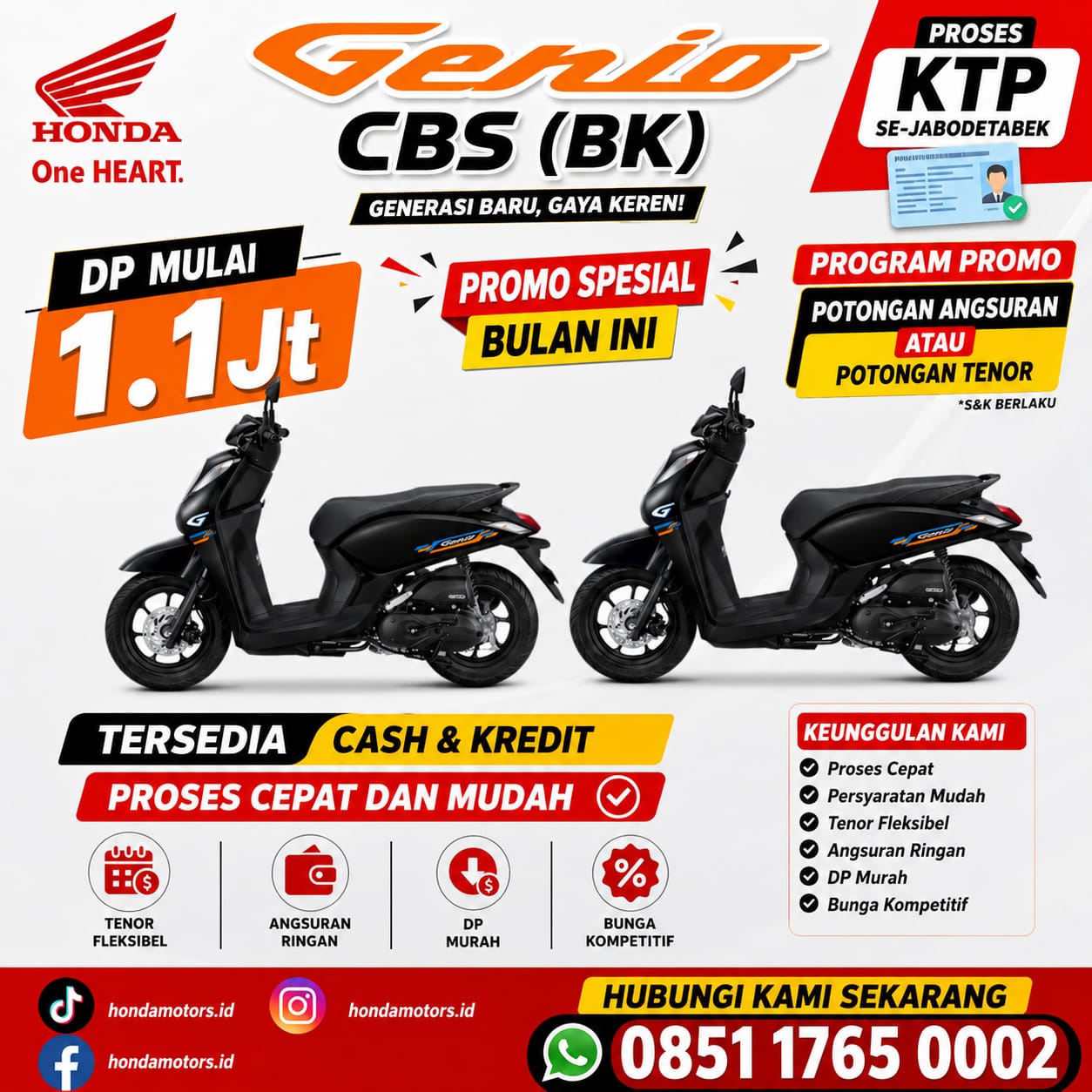 HONDA GENIO CBS BK DP 1.1JT