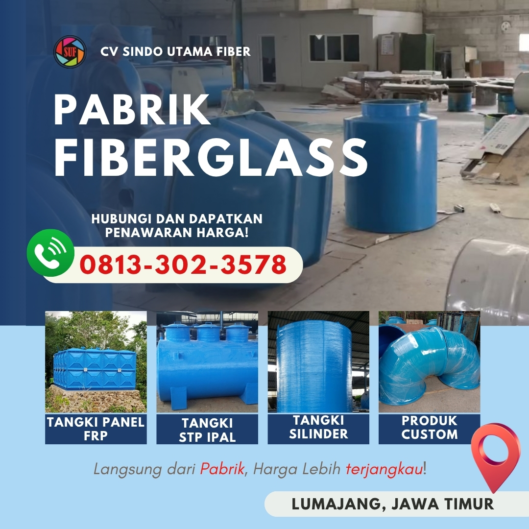 Beli Tangki FRP Fiberglass Gratis Konsultasi Dan Ukuran Custom Lumajang