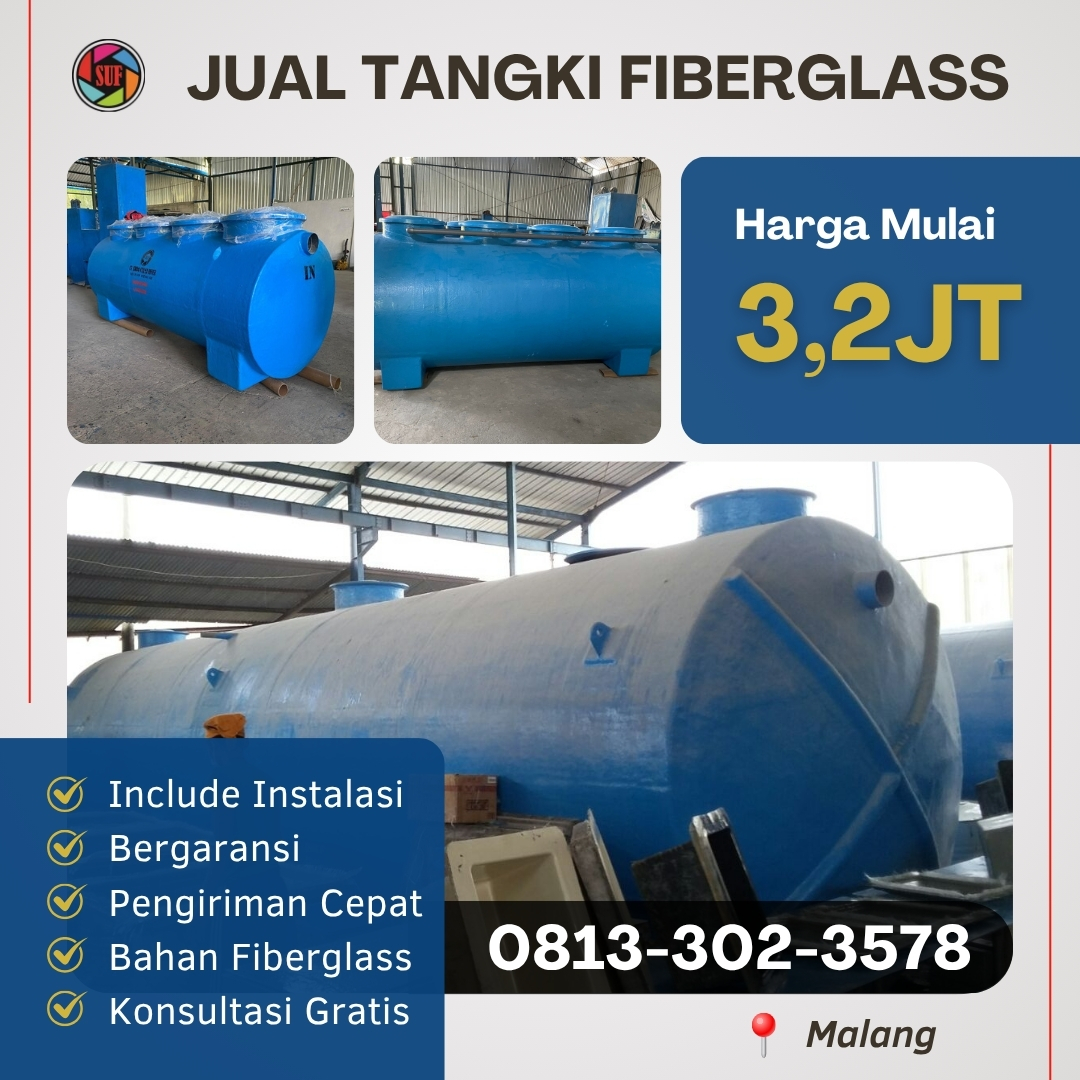 Pabrik Tangki IPAL Fiberglass Ukuran Custom Malang
