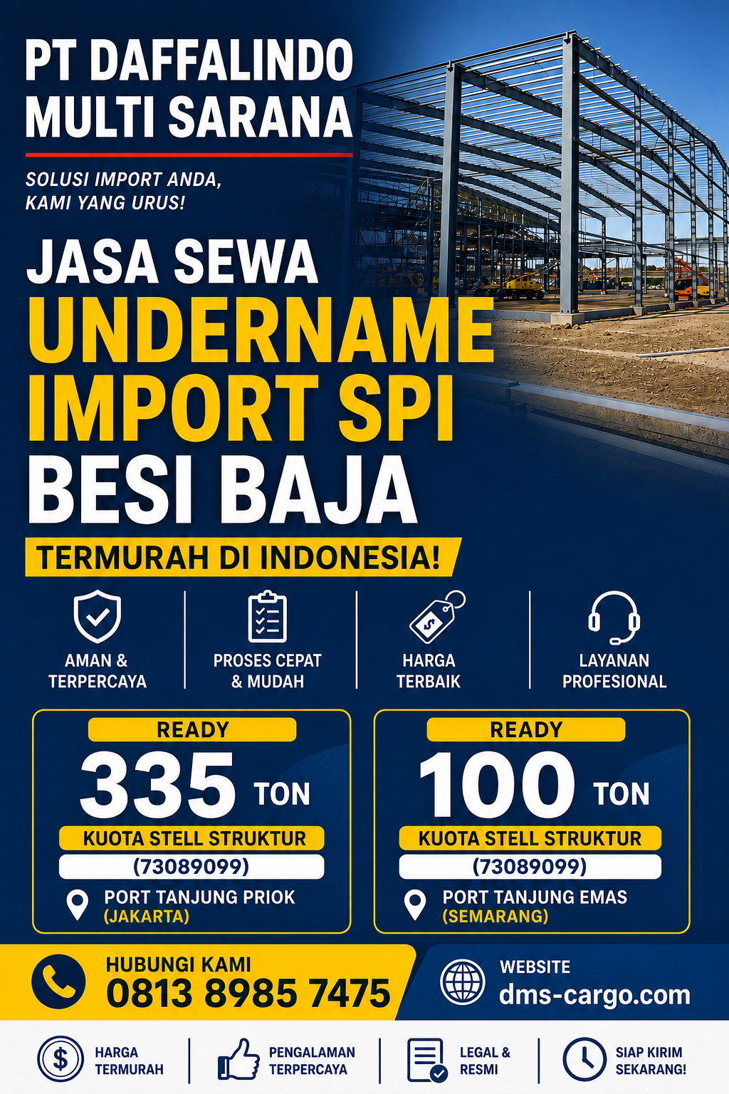 Jasa Undername Import PI Besi Baja Struktur 7089099 | Ready Kuota Struktur