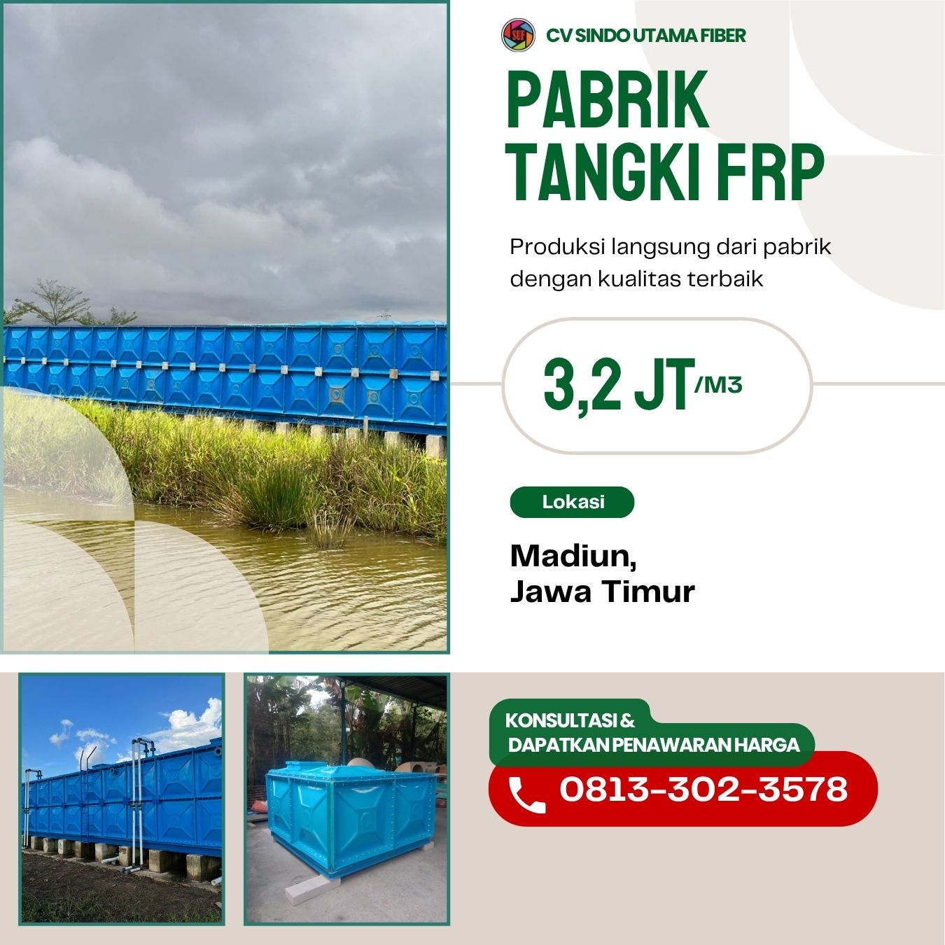 Best Seller Tangki FRP Madiun untuk Kebutuhan Air Rumah hingga Industri